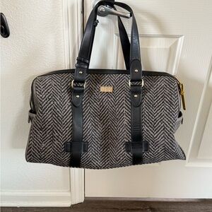 Spartina 449 Herringbone Black and Gray Weekender Bag